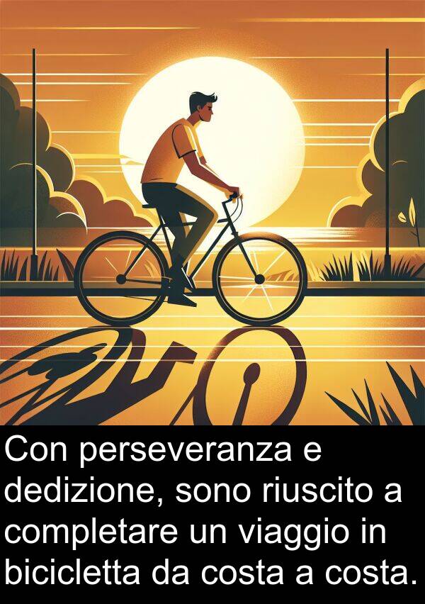costa: Con perseveranza e dedizione, sono riuscito a completare un viaggio in bicicletta da costa a costa.