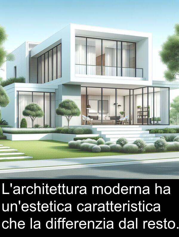 moderna: L'architettura moderna ha un'estetica caratteristica che la differenzia dal resto.