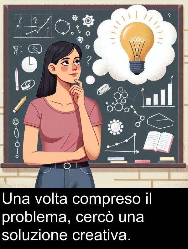 volta: Una volta compreso il problema, cercò una soluzione creativa.