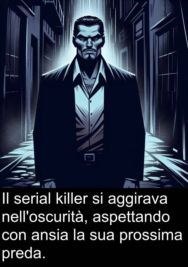 serial: Il serial killer si aggirava nell'oscurità, aspettando con ansia la sua prossima preda.