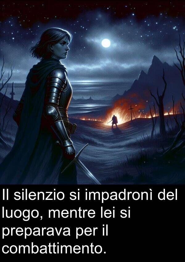 combattimento: Il silenzio si impadronì del luogo, mentre lei si preparava per il combattimento.