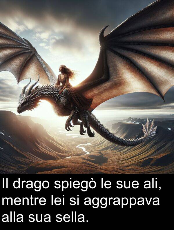 ali: Il drago spiegò le sue ali, mentre lei si aggrappava alla sua sella.