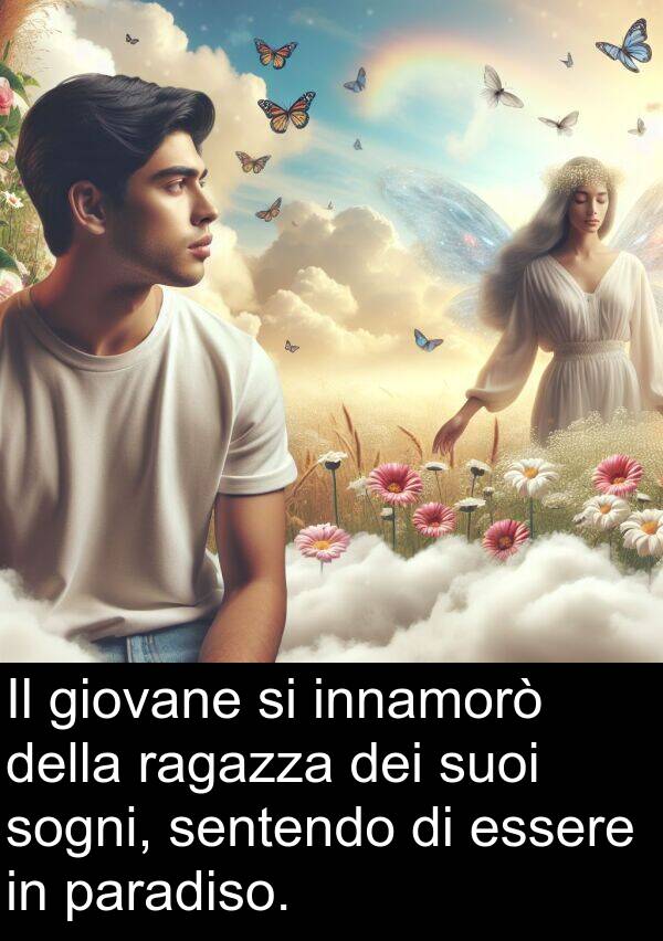 sentendo: Il giovane si innamorò della ragazza dei suoi sogni, sentendo di essere in paradiso.
