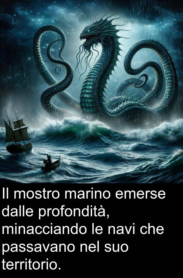 dalle: Il mostro marino emerse dalle profondità, minacciando le navi che passavano nel suo territorio.