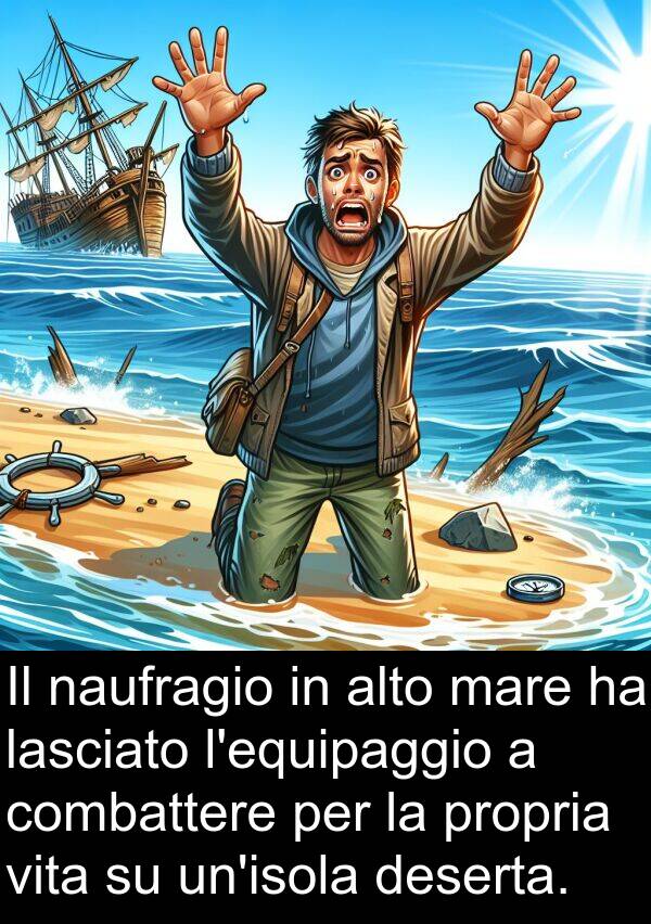 naufragio: Il naufragio in alto mare ha lasciato l'equipaggio a combattere per la propria vita su un'isola deserta.