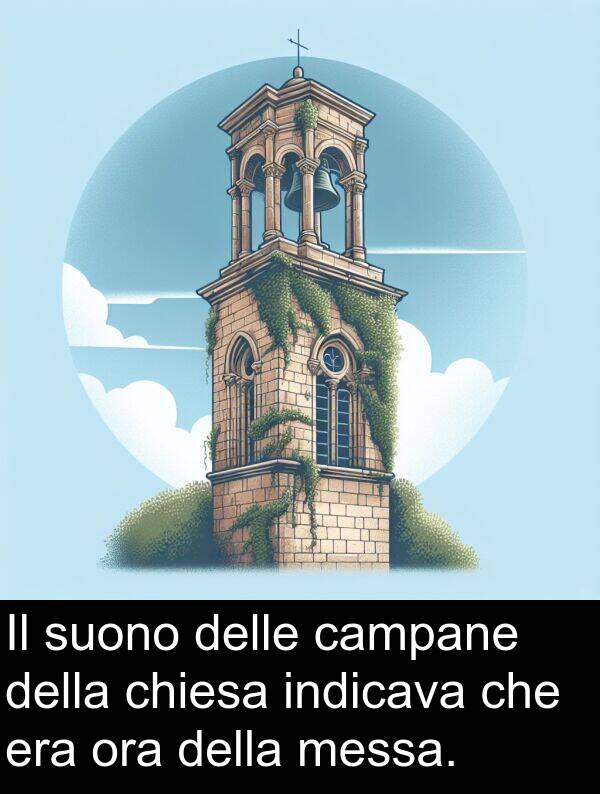 messa: Il suono delle campane della chiesa indicava che era ora della messa.