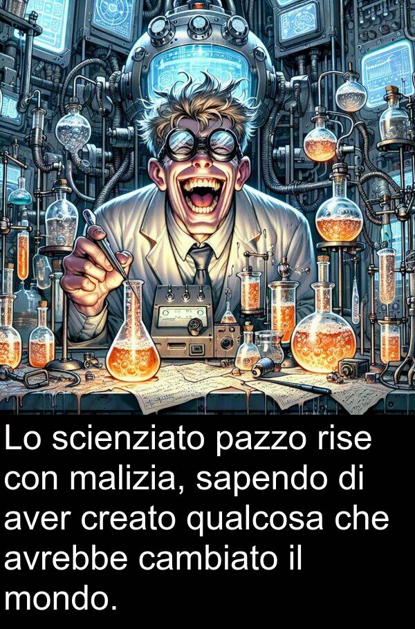 cambiato: Lo scienziato pazzo rise con malizia, sapendo di aver creato qualcosa che avrebbe cambiato il mondo.