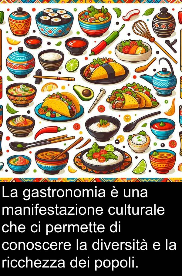popoli: La gastronomia è una manifestazione culturale che ci permette di conoscere la diversità e la ricchezza dei popoli.