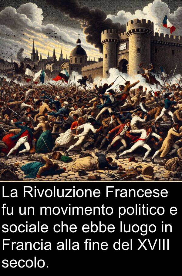 secolo: La Rivoluzione Francese fu un movimento politico e sociale che ebbe luogo in Francia alla fine del XVIII secolo.