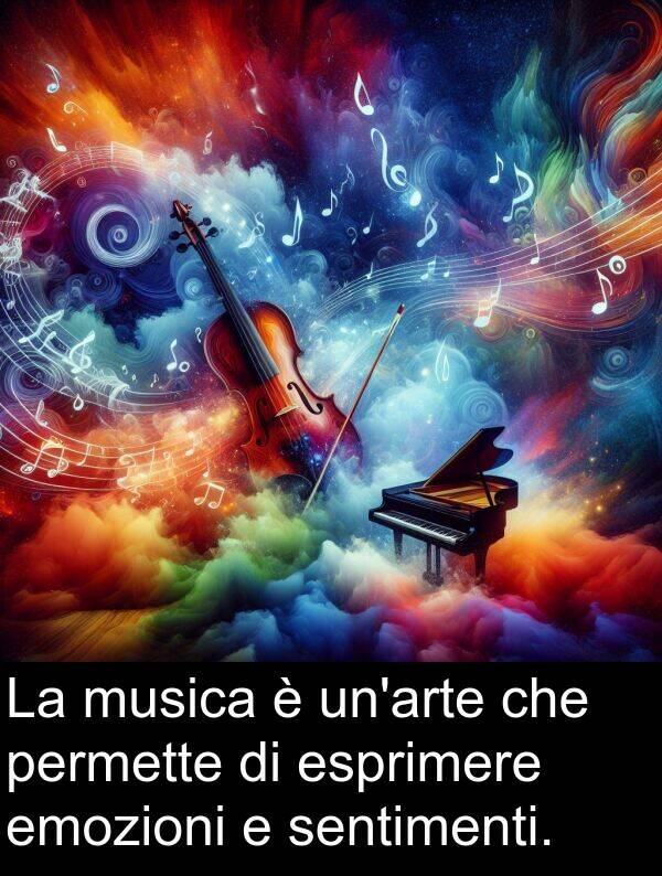 emozioni: La musica è un'arte che permette di esprimere emozioni e sentimenti.