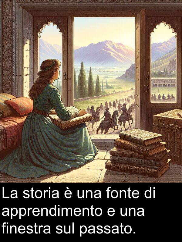 finestra: La storia è una fonte di apprendimento e una finestra sul passato.