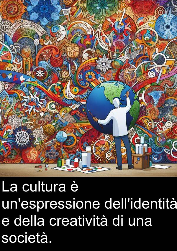 cultura: La cultura è un'espressione dell'identità e della creatività di una società.
