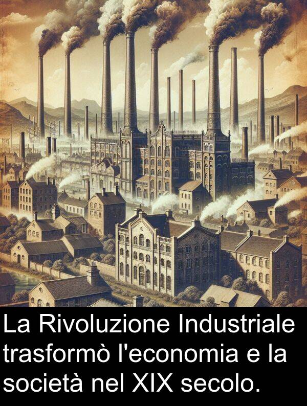 secolo: La Rivoluzione Industriale trasformò l'economia e la società nel XIX secolo.