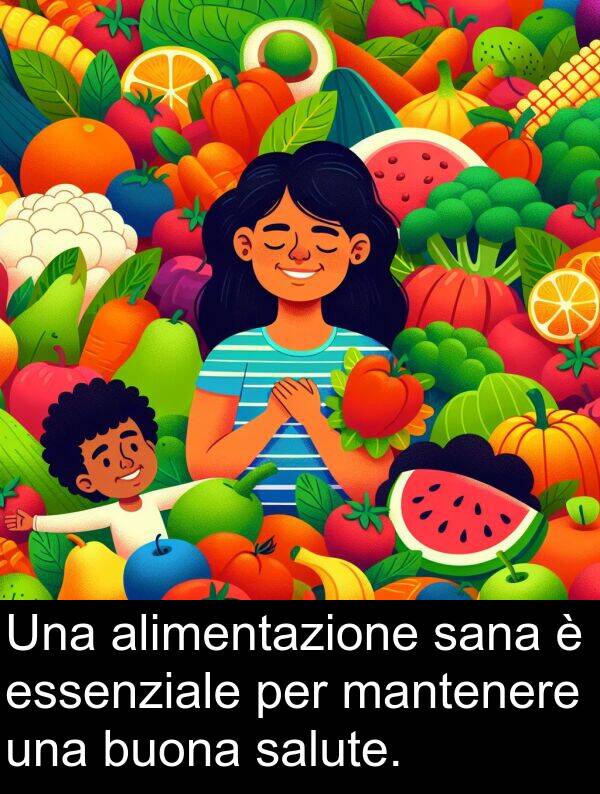 sana: Una alimentazione sana è essenziale per mantenere una buona salute.