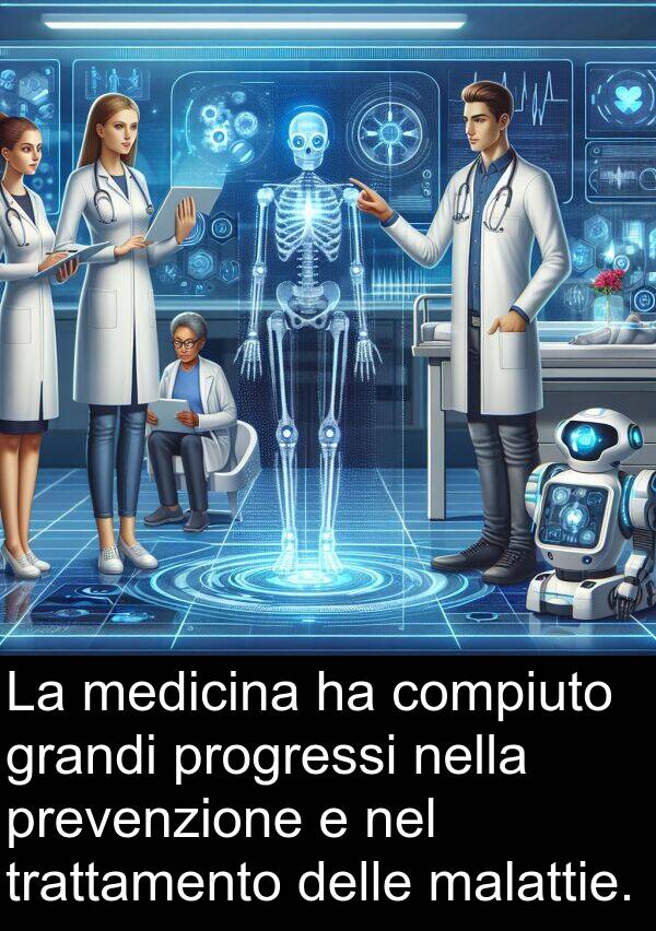 grandi: La medicina ha compiuto grandi progressi nella prevenzione e nel trattamento delle malattie.