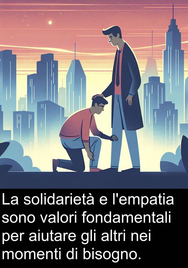 fondamentali: La solidarietà e l'empatia sono valori fondamentali per aiutare gli altri nei momenti di bisogno.