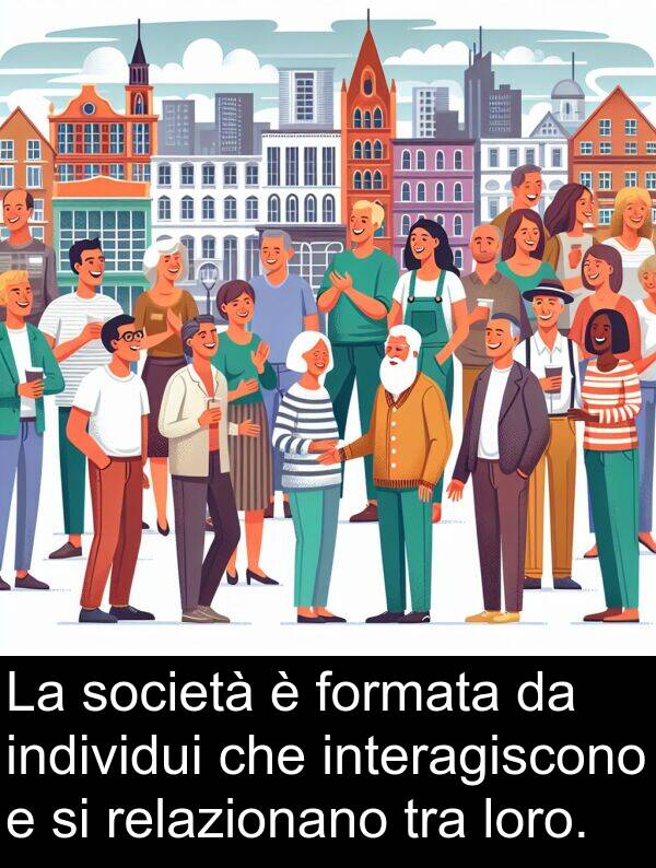 loro: La società è formata da individui che interagiscono e si relazionano tra loro.