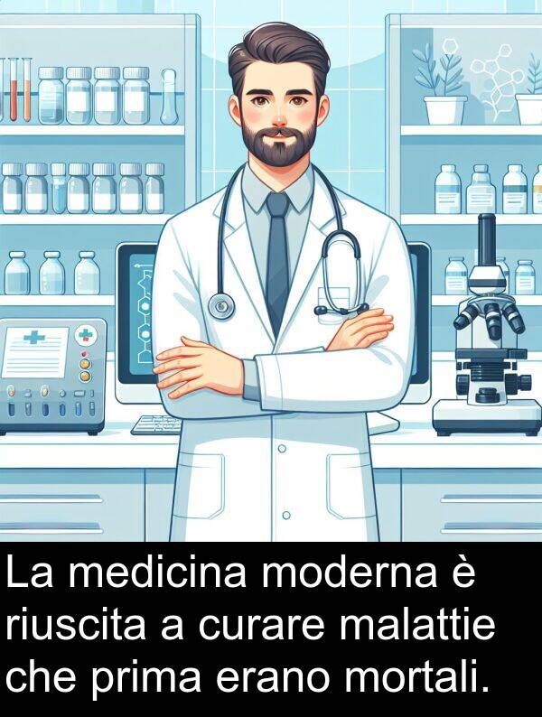 medicina: La medicina moderna è riuscita a curare malattie che prima erano mortali.