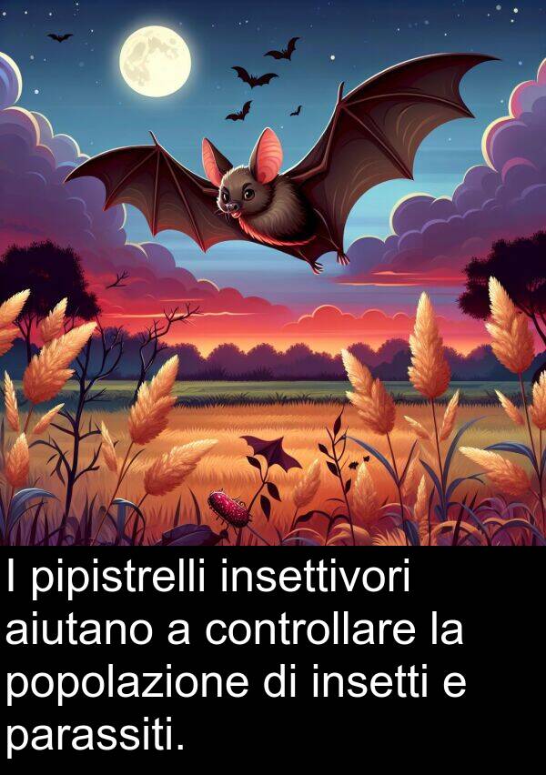 popolazione: I pipistrelli insettivori aiutano a controllare la popolazione di insetti e parassiti.