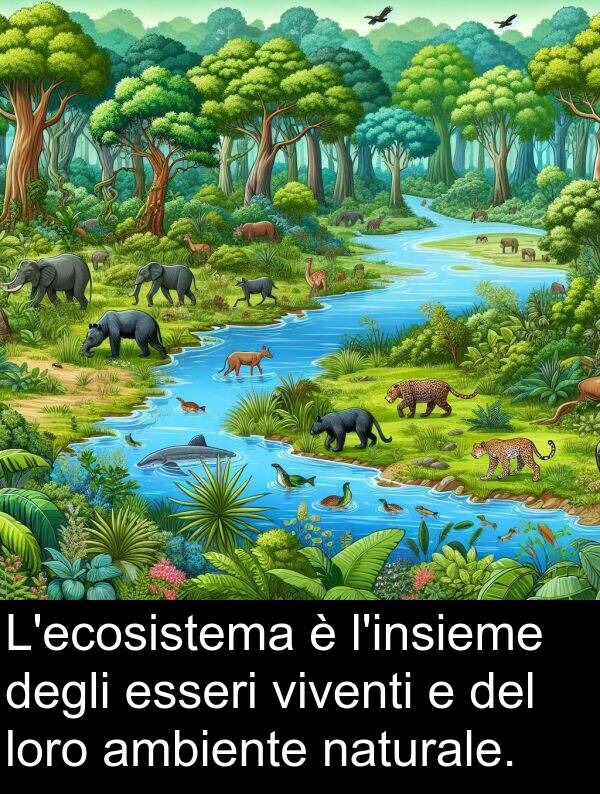 degli: L'ecosistema è l'insieme degli esseri viventi e del loro ambiente naturale.