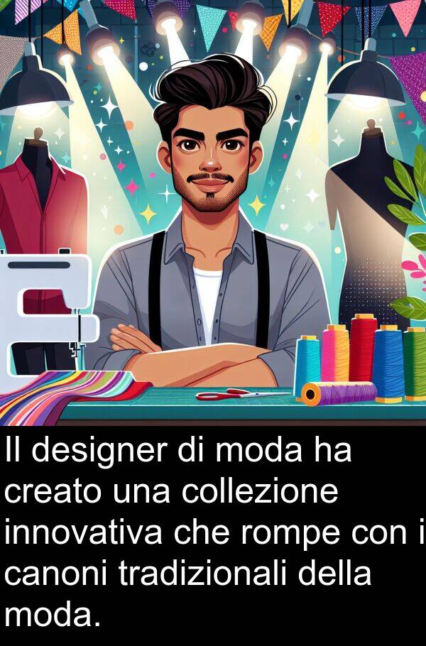 canoni: Il designer di moda ha creato una collezione innovativa che rompe con i canoni tradizionali della moda.