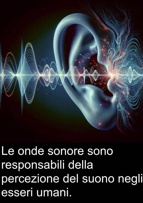 percezione: Le onde sonore sono responsabili della percezione del suono negli esseri umani.