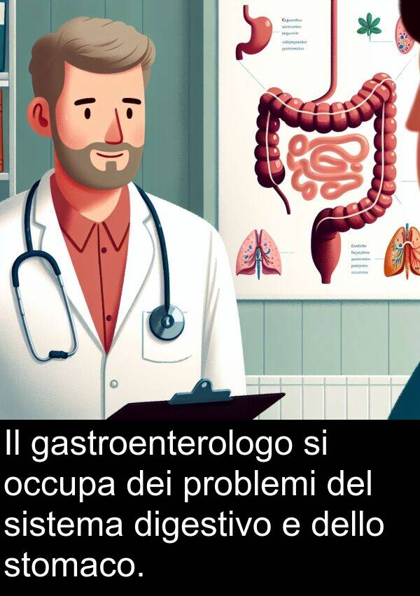 dello: Il gastroenterologo si occupa dei problemi del sistema digestivo e dello stomaco.