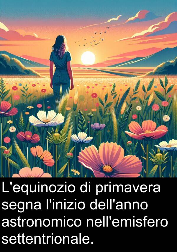 astronomico: L'equinozio di primavera segna l'inizio dell'anno astronomico nell'emisfero settentrionale.