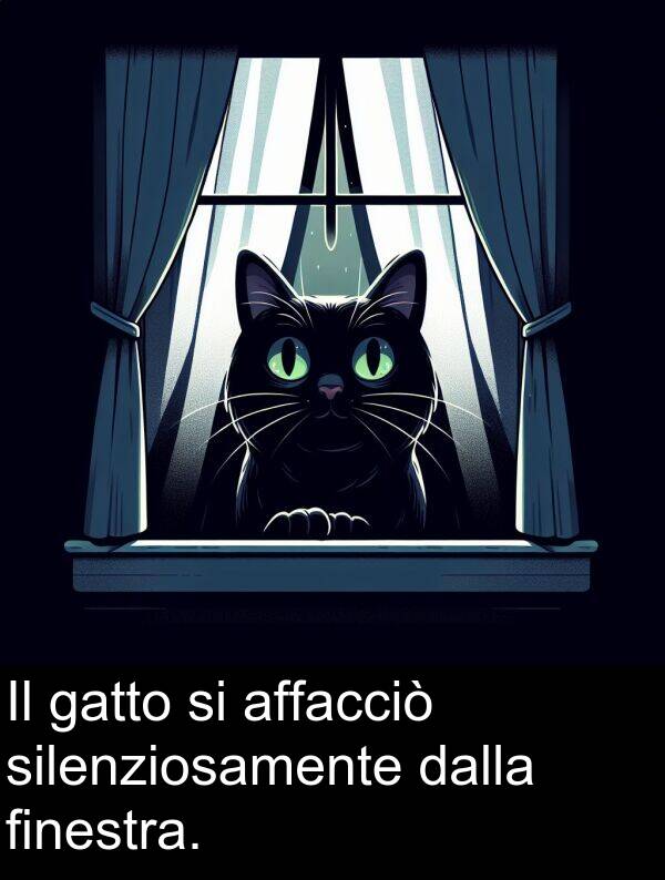 finestra: Il gatto si affacciò silenziosamente dalla finestra.