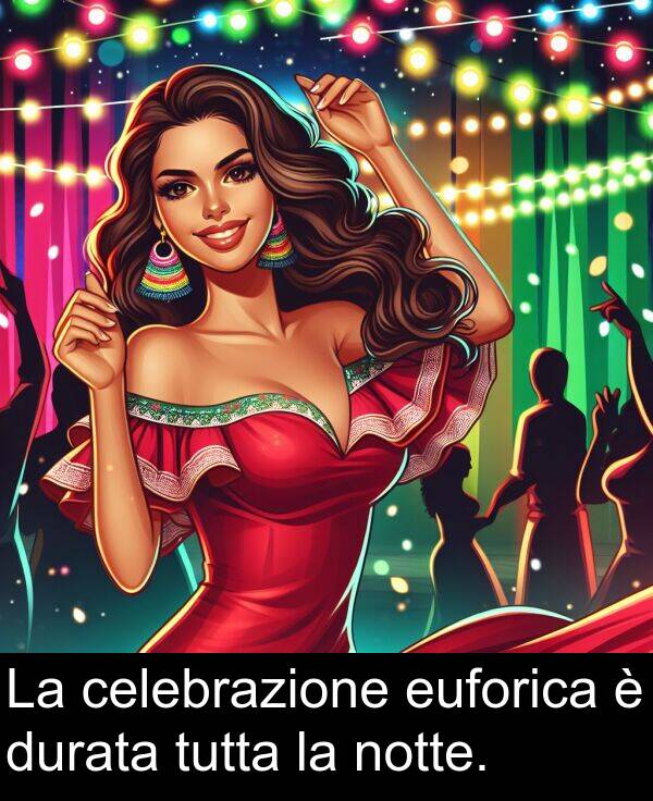 celebrazione: La celebrazione euforica è durata tutta la notte.