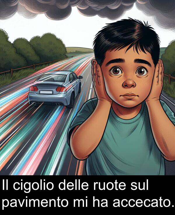 sul: Il cigolio delle ruote sul pavimento mi ha accecato.