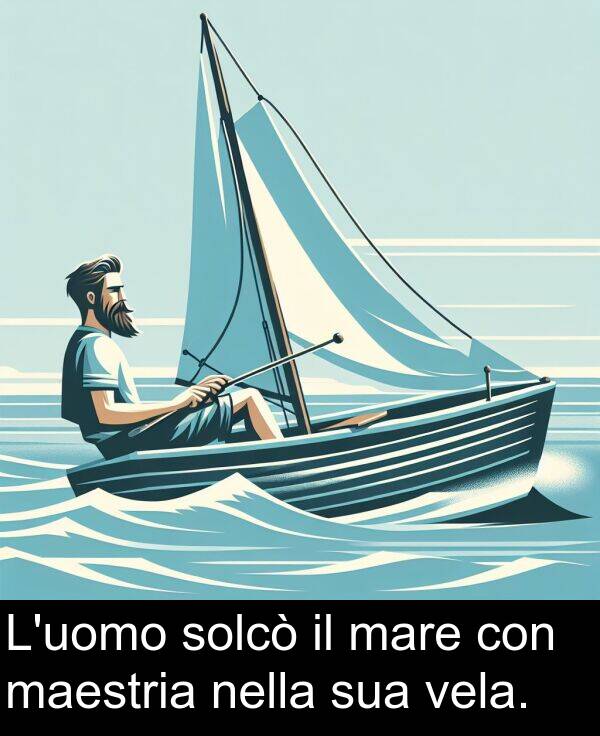 vela: L'uomo solcò il mare con maestria nella sua vela.