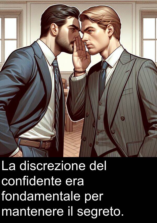 discrezione: La discrezione del confidente era fondamentale per mantenere il segreto.