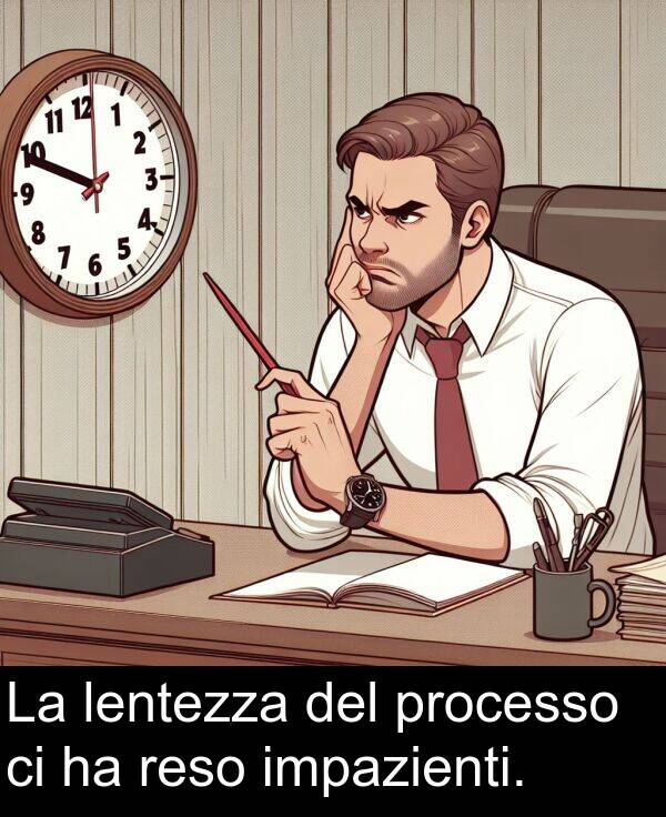 del: La lentezza del processo ci ha reso impazienti.