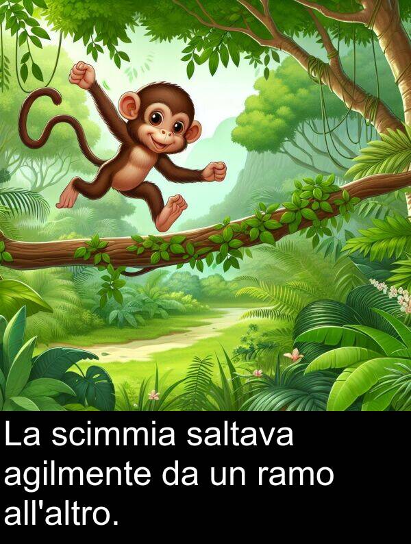 ramo: La scimmia saltava agilmente da un ramo all'altro.