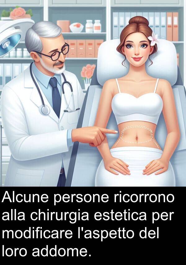 chirurgia: Alcune persone ricorrono alla chirurgia estetica per modificare l'aspetto del loro addome.