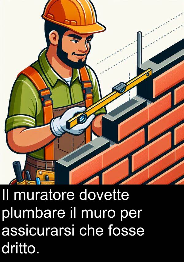 assicurarsi: Il muratore dovette plumbare il muro per assicurarsi che fosse dritto.