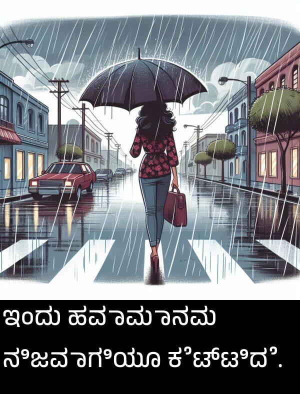 ಹವಾಮಾನವು: ಇಂದು ಹವಾಮಾನವು ನಿಜವಾಗಿಯೂ ಕೆಟ್ಟಿದೆ.