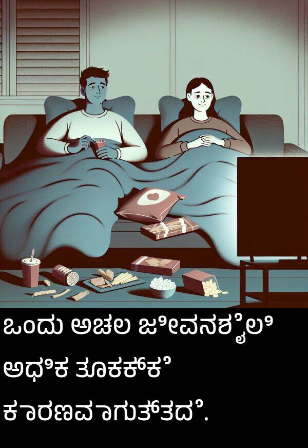 ಜೀವನಶೈಲಿ: ಒಂದು ಅಚಲ ಜೀವನಶೈಲಿ ಅಧಿಕ ತೂಕಕ್ಕೆ ಕಾರಣವಾಗುತ್ತದೆ.