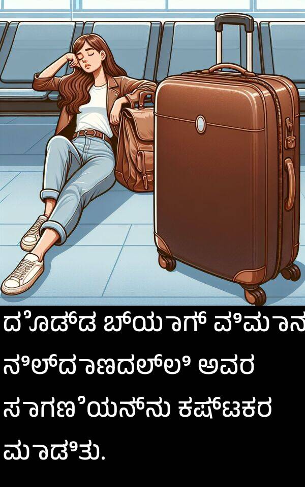 ಮಾಡಿತು: ದೊಡ್ಡ ಬ್ಯಾಗ್ ವಿಮಾನ ನಿಲ್ದಾಣದಲ್ಲಿ ಅವರ ಸಾಗಣೆಯನ್ನು ಕಷ್ಟಕರ ಮಾಡಿತು.