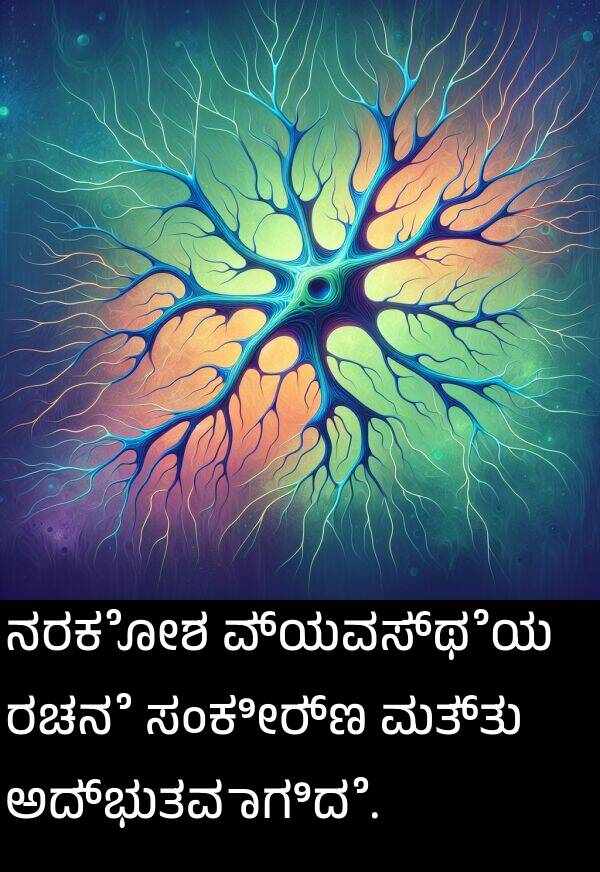 ವ್ಯವಸ್ಥೆಯ: ನರಕೋಶ ವ್ಯವಸ್ಥೆಯ ರಚನೆ ಸಂಕೀರ್ಣ ಮತ್ತು ಅದ್ಭುತವಾಗಿದೆ.