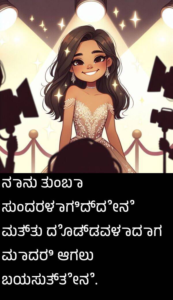 ಬಯಸುತ್ತೇನೆ: ನಾನು ತುಂಬಾ ಸುಂದರಳಾಗಿದ್ದೇನೆ ಮತ್ತು ದೊಡ್ಡವಳಾದಾಗ ಮಾದರಿ ಆಗಲು ಬಯಸುತ್ತೇನೆ.