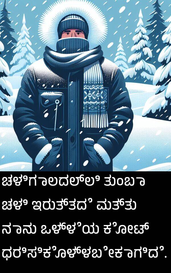 ಕೋಟ್: ಚಳಿಗಾಲದಲ್ಲಿ ತುಂಬಾ ಚಳಿ ಇರುತ್ತದೆ ಮತ್ತು ನಾನು ಒಳ್ಳೆಯ ಕೋಟ್ ಧರಿಸಿಕೊಳ್ಳಬೇಕಾಗಿದೆ.