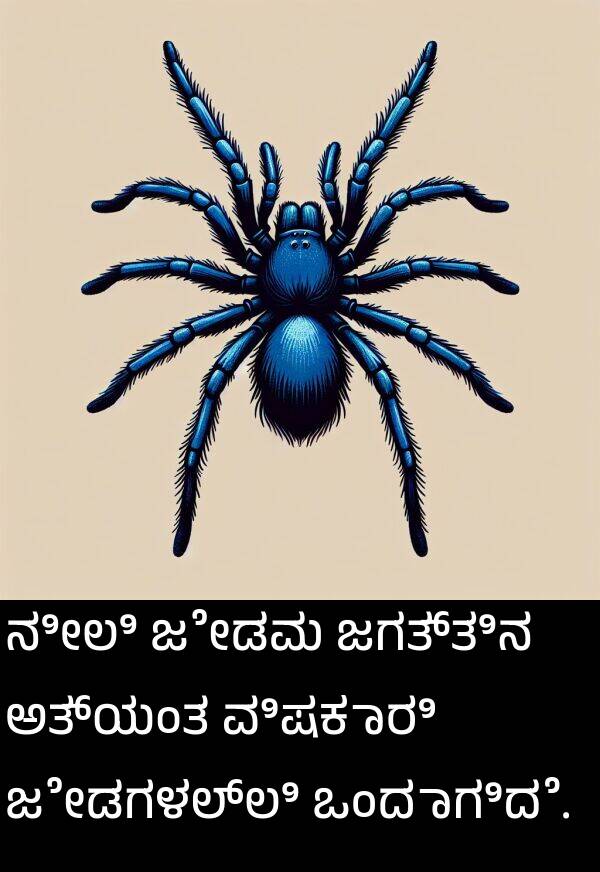 ವಿಷಕಾರಿ: ನೀಲಿ ಜೇಡವು ಜಗತ್ತಿನ ಅತ್ಯಂತ ವಿಷಕಾರಿ ಜೇಡಗಳಲ್ಲಿ ಒಂದಾಗಿದೆ.