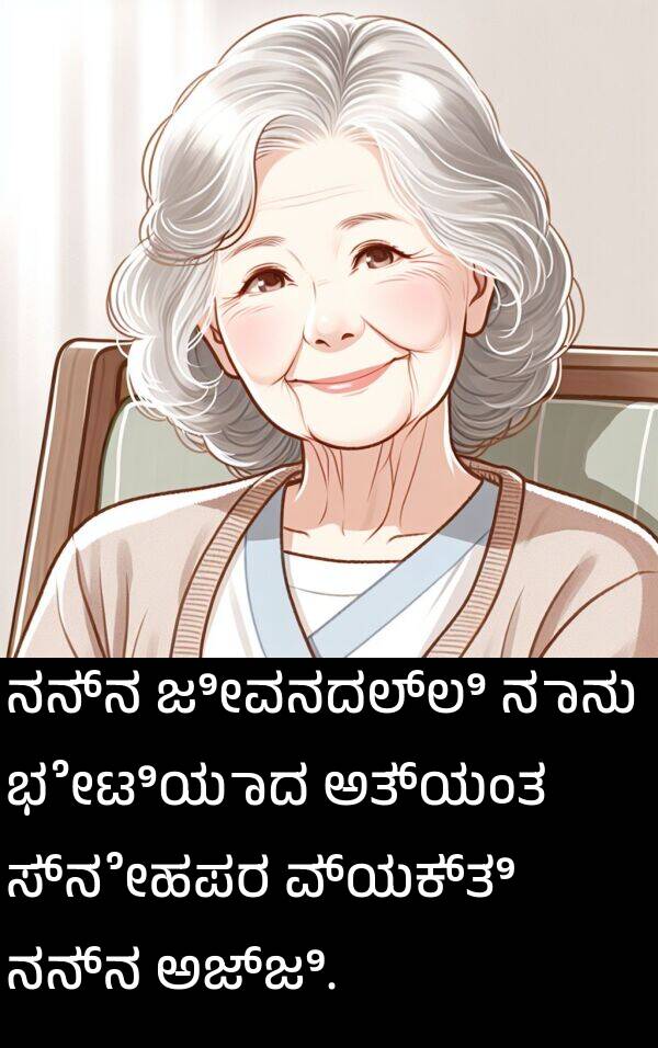 ಸ್ನೇಹಪರ: ನನ್ನ ಜೀವನದಲ್ಲಿ ನಾನು ಭೇಟಿಯಾದ ಅತ್ಯಂತ ಸ್ನೇಹಪರ ವ್ಯಕ್ತಿ ನನ್ನ ಅಜ್ಜಿ.