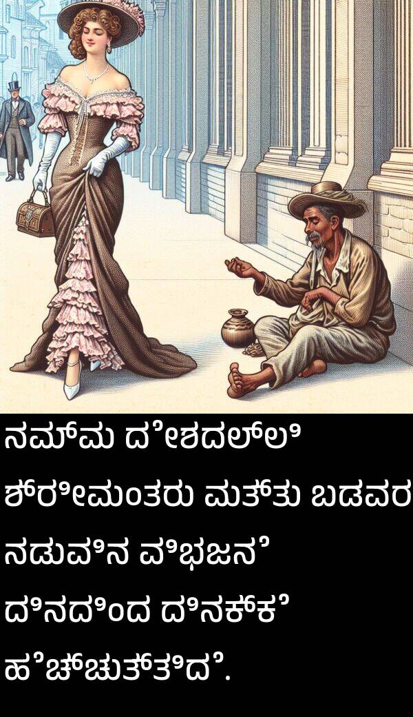 ಬಡವರ: ನಮ್ಮ ದೇಶದಲ್ಲಿ ಶ್ರೀಮಂತರು ಮತ್ತು ಬಡವರ ನಡುವಿನ ವಿಭಜನೆ ದಿನದಿಂದ ದಿನಕ್ಕೆ ಹೆಚ್ಚುತ್ತಿದೆ.