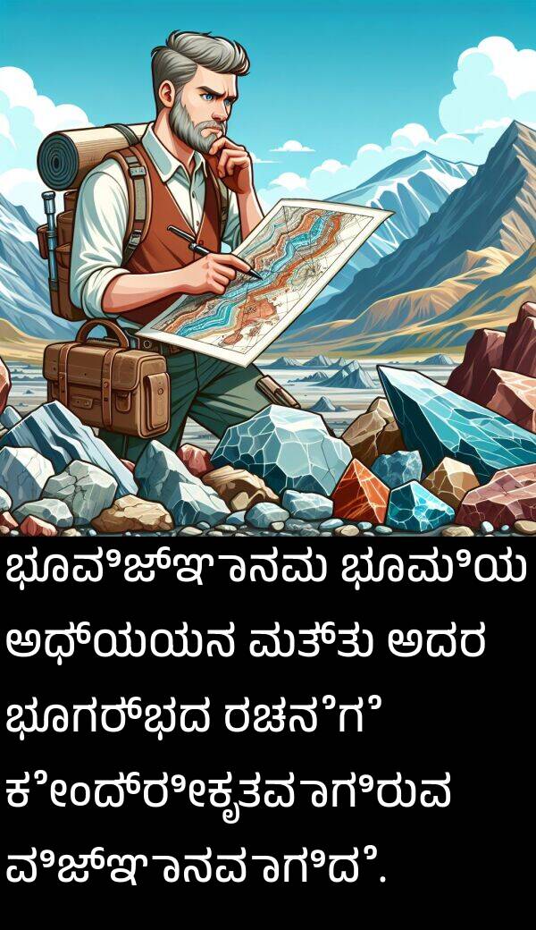 ವಿಜ್ಞಾನವಾಗಿದೆ: ಭೂವಿಜ್ಞಾನವು ಭೂಮಿಯ ಅಧ್ಯಯನ ಮತ್ತು ಅದರ ಭೂಗರ್ಭದ ರಚನೆಗೆ ಕೇಂದ್ರೀಕೃತವಾಗಿರುವ ವಿಜ್ಞಾನವಾಗಿದೆ.