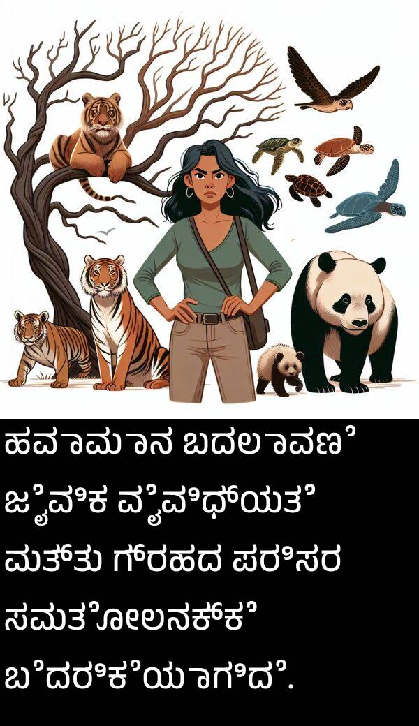 ಪರಿಸರ: ಹವಾಮಾನ ಬದಲಾವಣೆ ಜೈವಿಕ ವೈವಿಧ್ಯತೆ ಮತ್ತು ಗ್ರಹದ ಪರಿಸರ ಸಮತೋಲನಕ್ಕೆ ಬೆದರಿಕೆಯಾಗಿದೆ.
