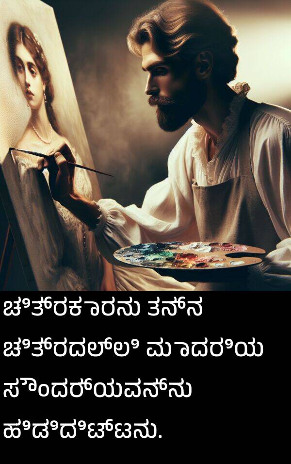 ಮಾದರಿಯ: ಚಿತ್ರಕಾರನು ತನ್ನ ಚಿತ್ರದಲ್ಲಿ ಮಾದರಿಯ ಸೌಂದರ್ಯವನ್ನು ಹಿಡಿದಿಟ್ಟನು.