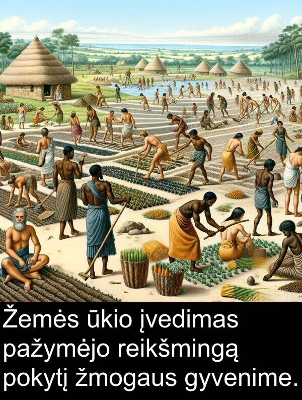 ūkio: Žemės ūkio įvedimas pažymėjo reikšmingą pokytį žmogaus gyvenime.